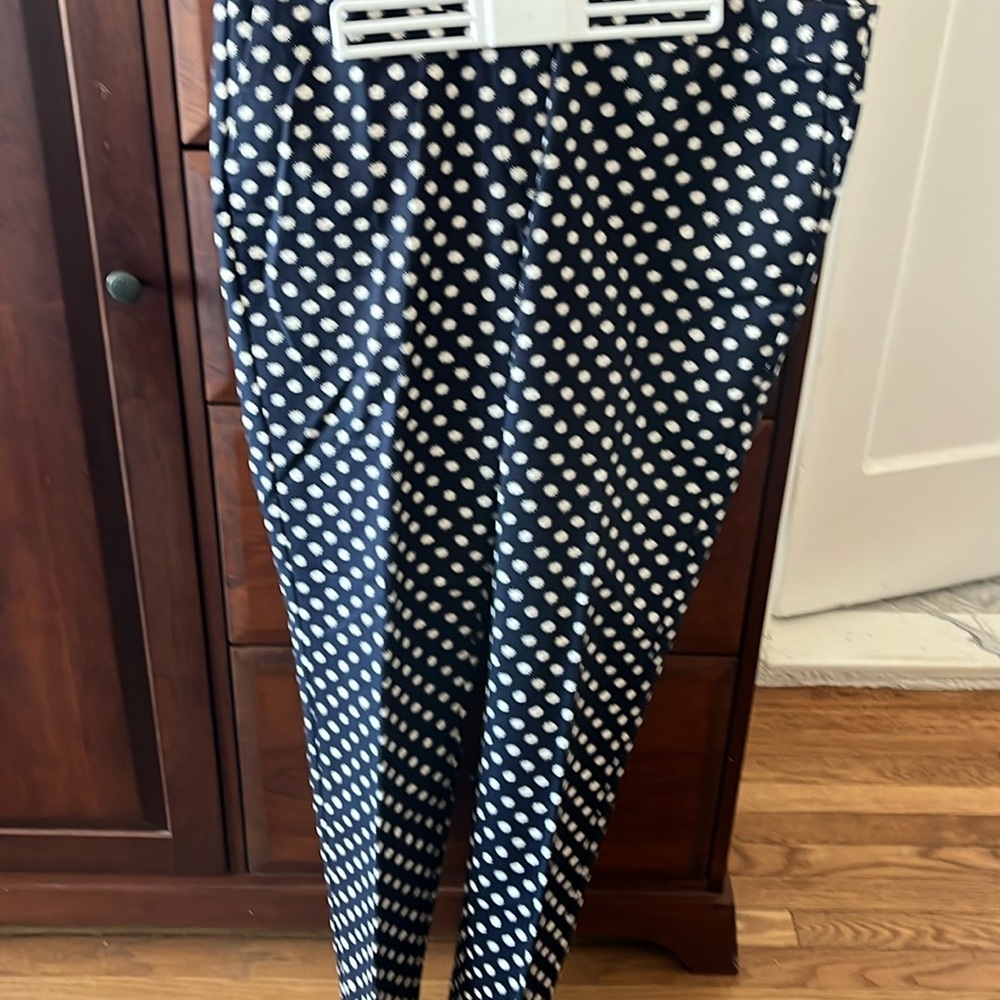 Boden Women’s Printed navy/white Pants Size US 14R  EUC/Like New!
